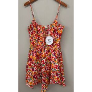 Princess Polly Barrett Mini Dress Womens 12 Multi Floral Orange Pink Summer NWT‎